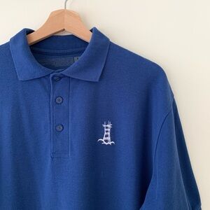 Super7 blue short sleeve polo shirt San Francisco Sutro tower embroidered emblem